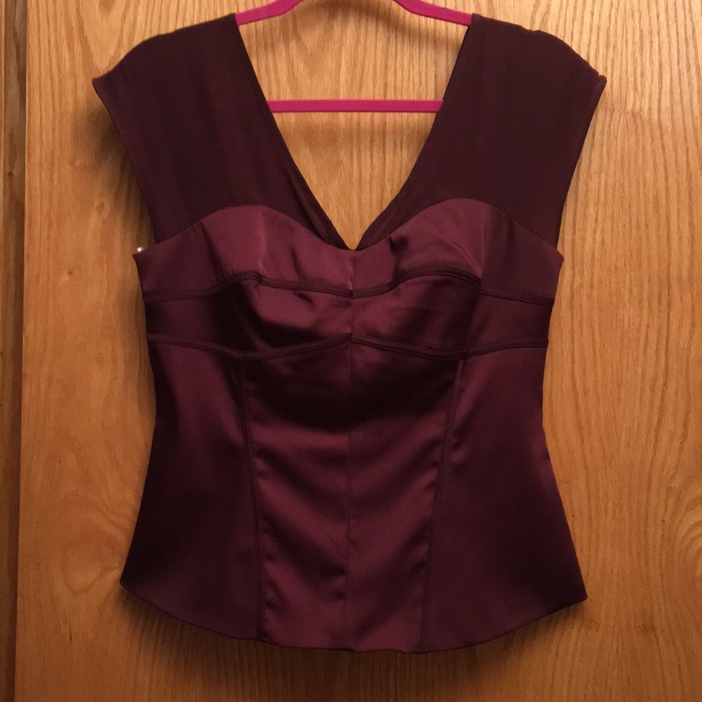 Worthington burgundy satin top